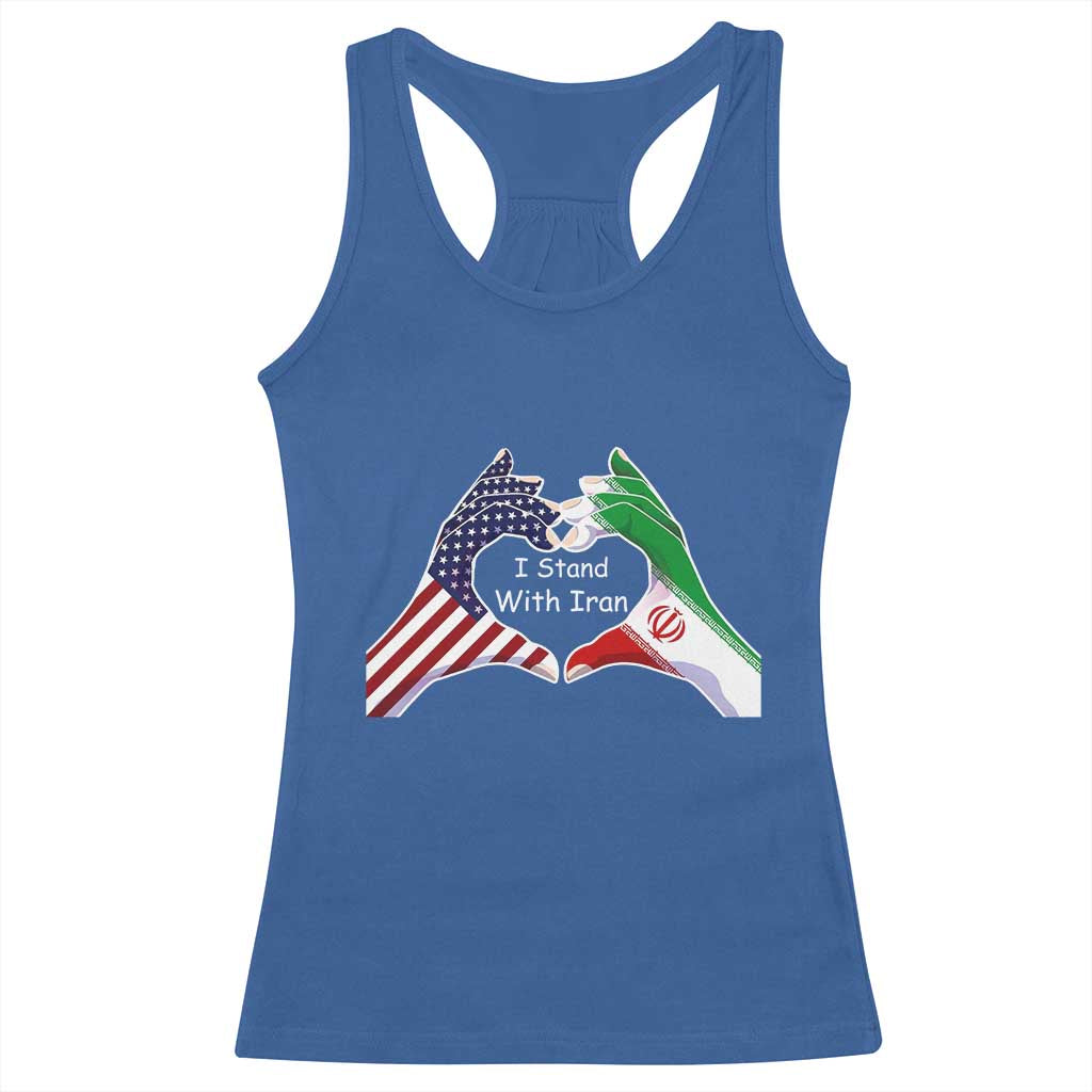 I Stand With Iran Racerback Tank Top Support Iranian People For Peace TS12 Royal Blue Print Your Wear