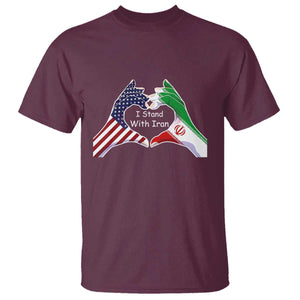 I Stand With Iran T Shirt Support Iranian People For Peace TS12 Maroon Print Your Wear