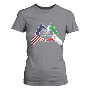 I Stand With Iran T Shirt For Women Support Iranian People For Peace TS12 Charcoal Print Your Wear