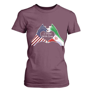 I Stand With Iran T Shirt For Women Support Iranian People For Peace TS12 Maroon Print Your Wear