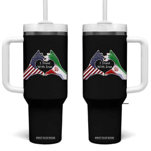 I Stand With Iran Tumbler With Handle Support Iranian People For Peace TS12 One Size: 40 oz Black Print Your Wear