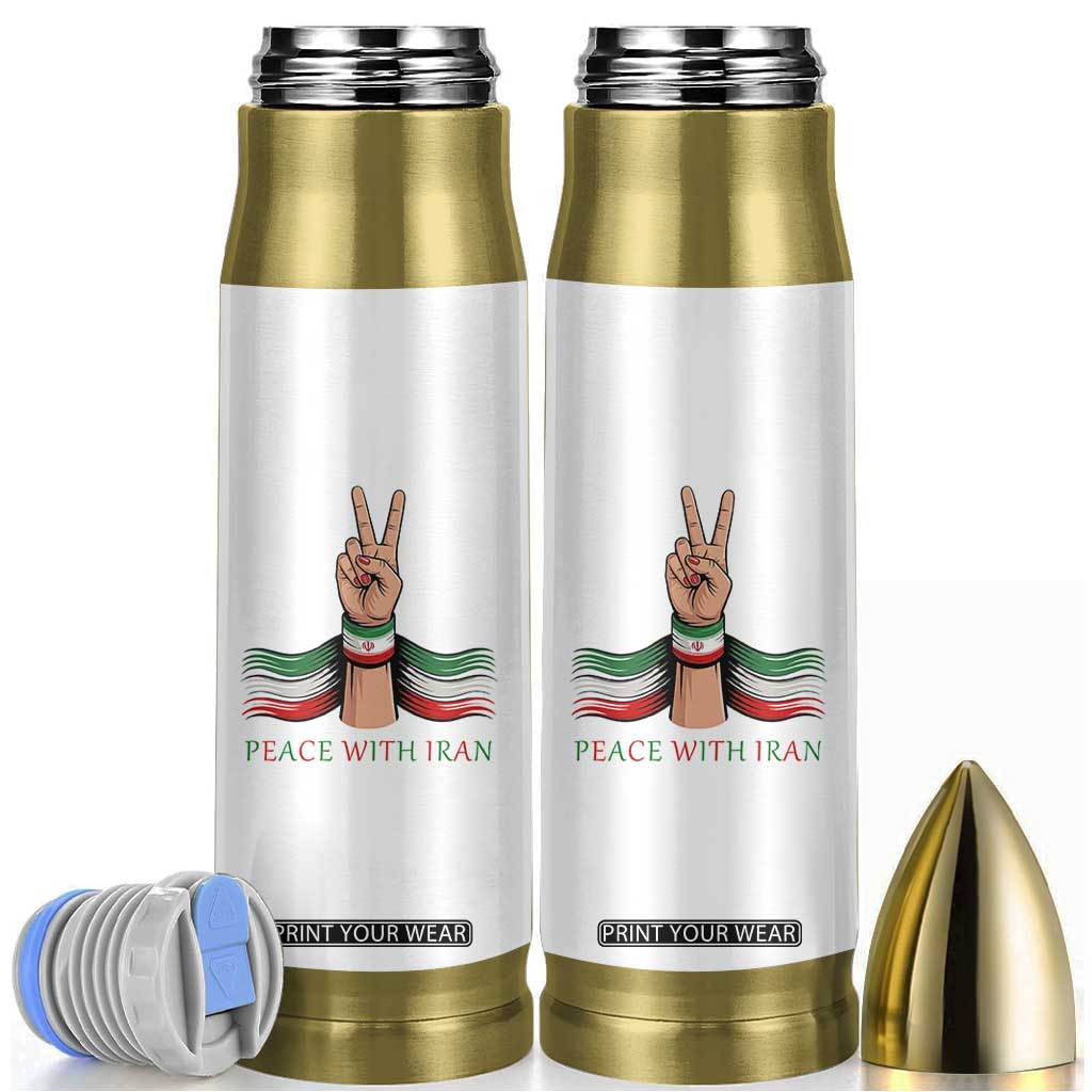 Peace With Iran Bullet Tumbler Support Iranian People For Peace TS12 White Print Your Wear