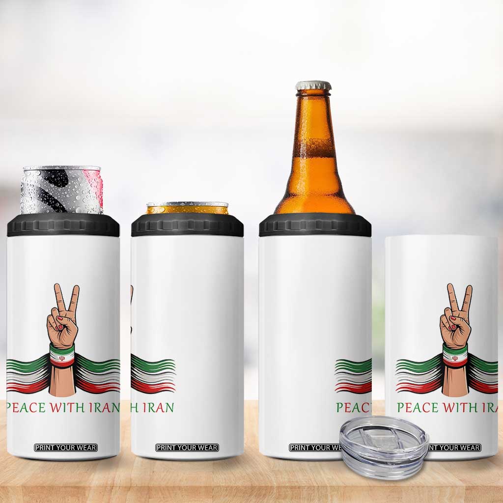 Peace With Iran 4 in 1 Can Cooler Tumbler Support Iranian People For Peace TS12 Print Your Wear