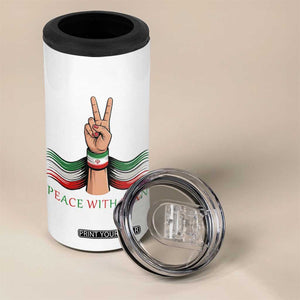 Peace With Iran 4 in 1 Can Cooler Tumbler Support Iranian People For Peace TS12 Print Your Wear