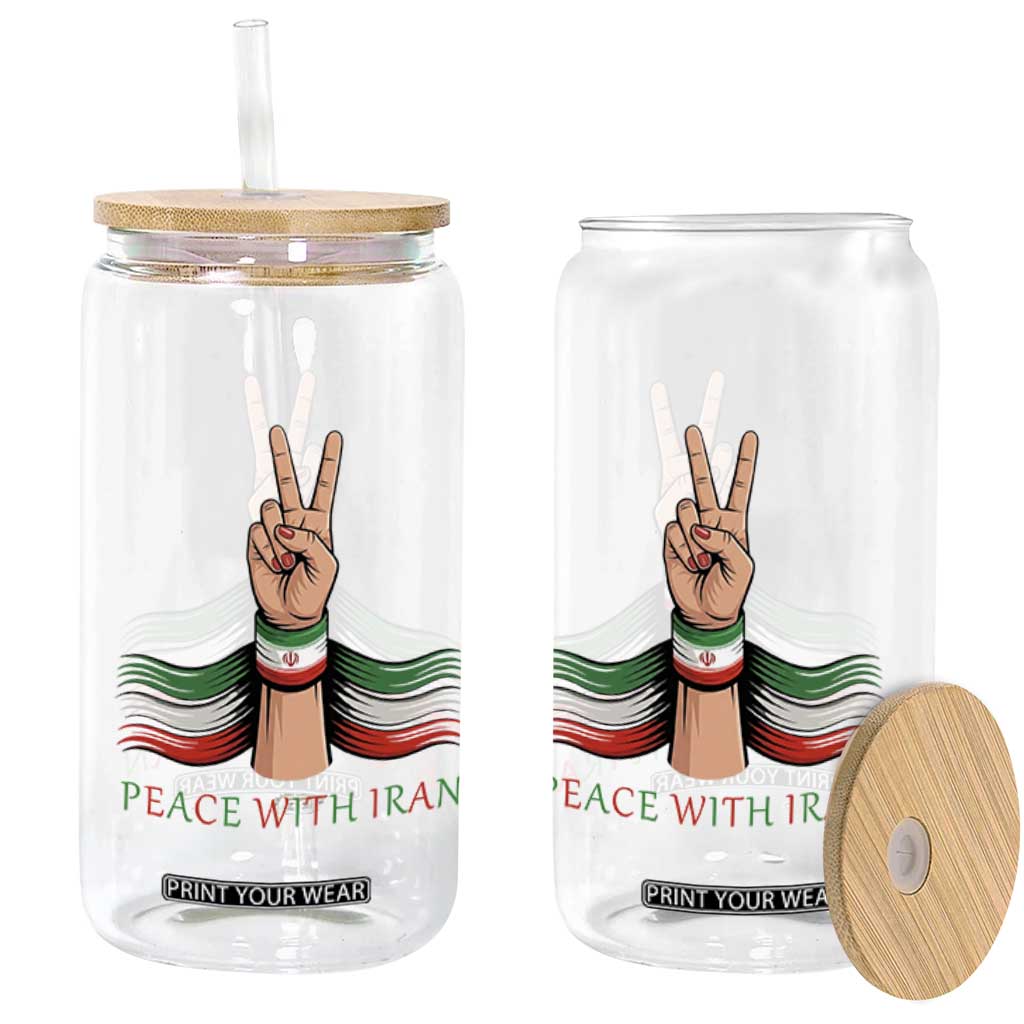 Peace With Iran Glass Can Support Iranian People For Peace TS12 Print Your Wear