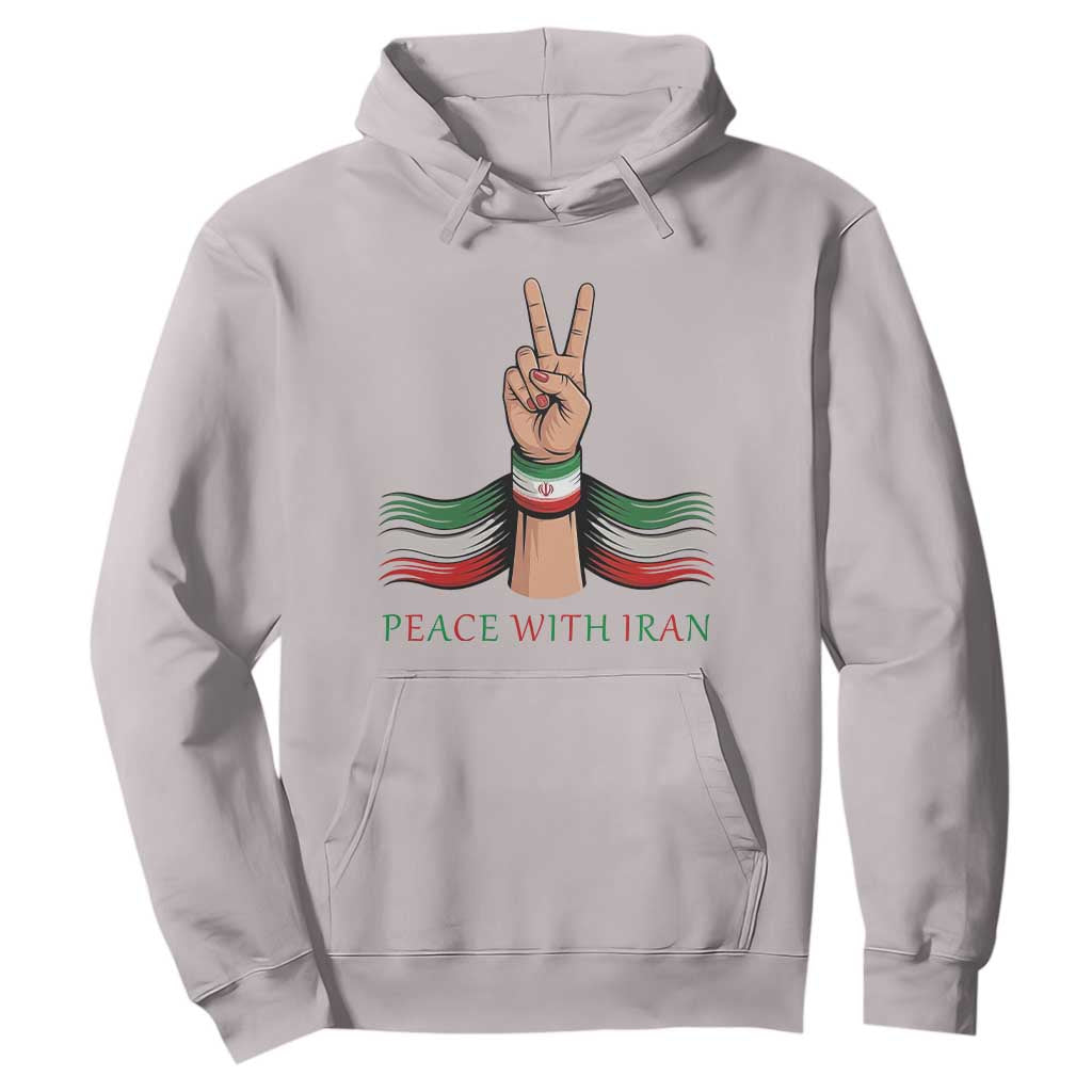 Peace With Iran Hoodie Support Iranian People For Peace TS12 Ice Gray Print Your Wear