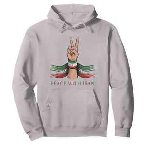 Peace With Iran Hoodie Support Iranian People For Peace TS12 Ice Gray Print Your Wear