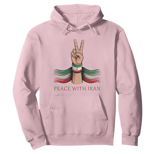 Peace With Iran Hoodie Support Iranian People For Peace TS12 Light Pink Print Your Wear