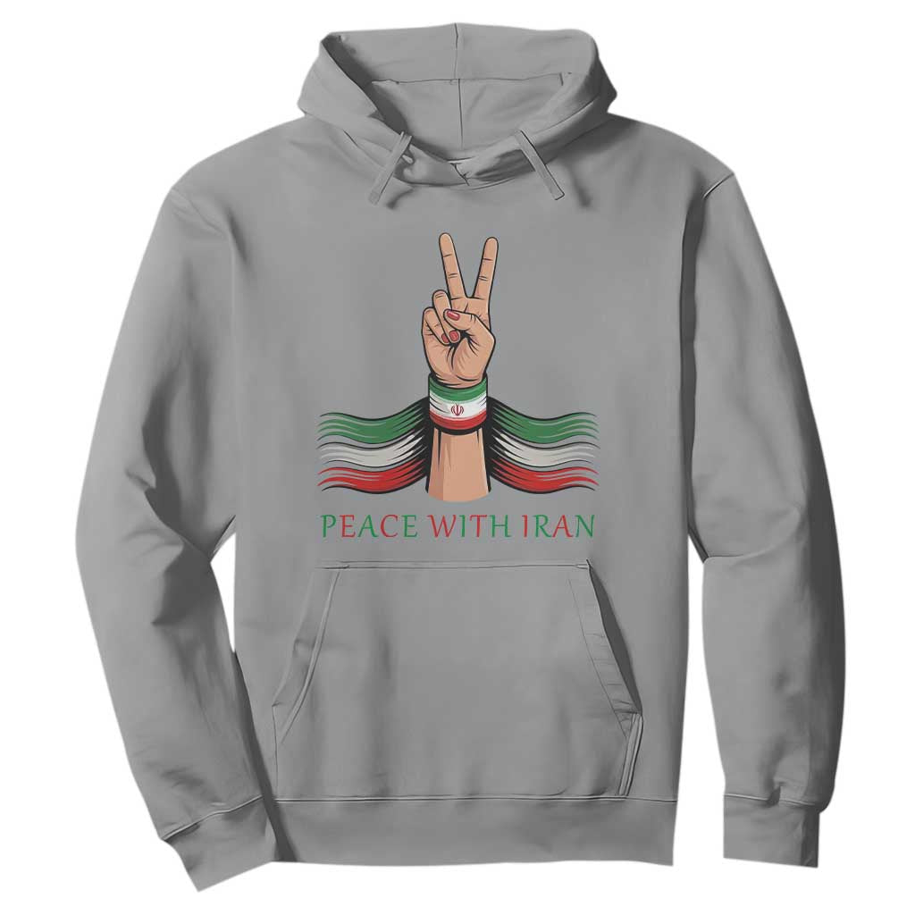 Peace With Iran Hoodie Support Iranian People For Peace TS12 Sport Gray Print Your Wear