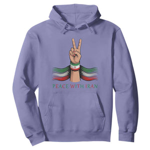 Peace With Iran Hoodie Support Iranian People For Peace TS12 Violet Print Your Wear