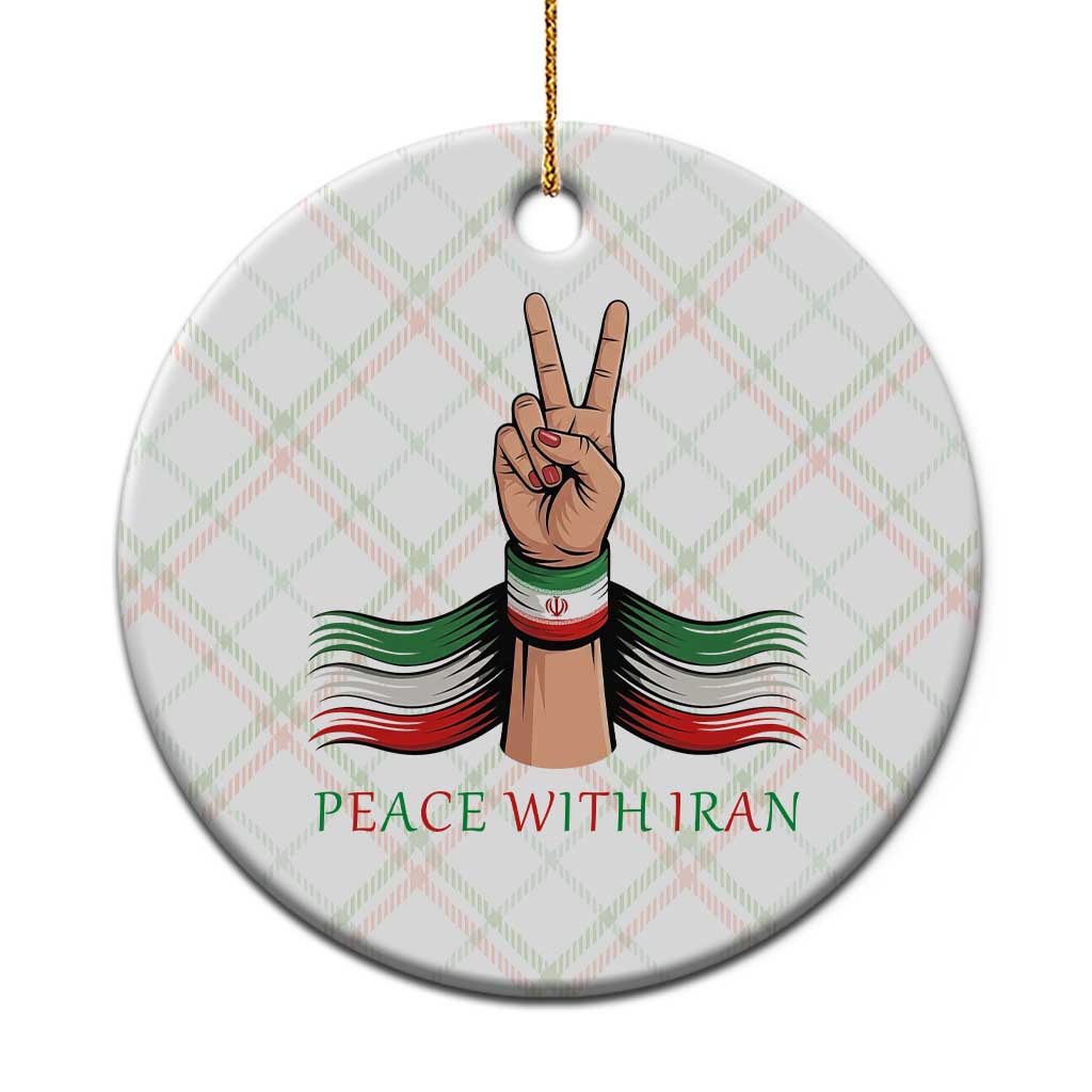 Peace With Iran Ceramic Ornament Support Iranian People For Peace TS12 1pc Christmas Plaid Print Your Wear