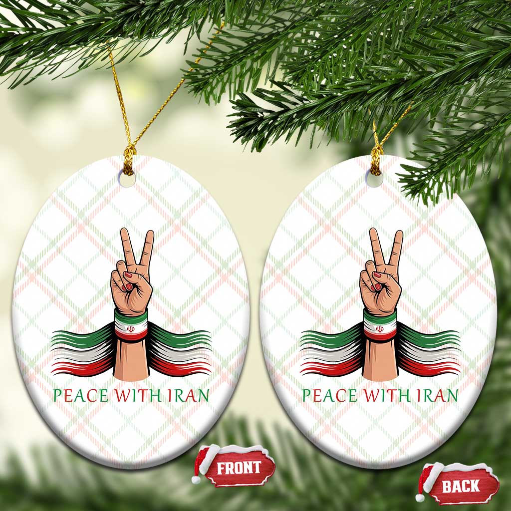 Peace With Iran Ceramic Ornament Support Iranian People For Peace TS12 Print Your Wear