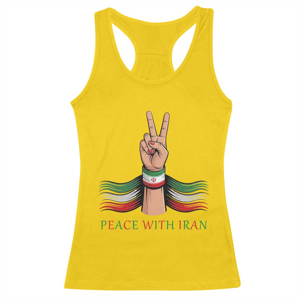 Peace With Iran Racerback Tank Top Support Iranian People For Peace TS12 Daisy Print Your Wear