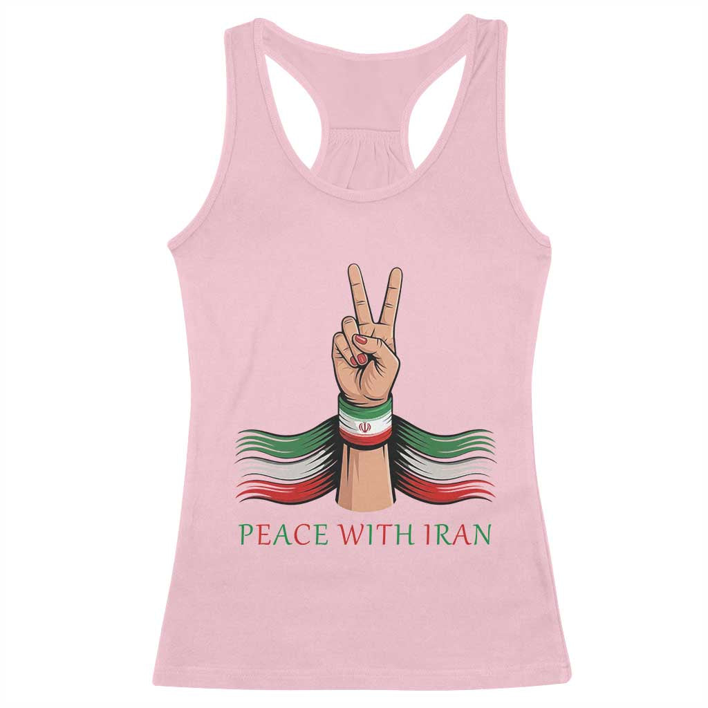 Peace With Iran Racerback Tank Top Support Iranian People For Peace TS12 Light Pink Print Your Wear