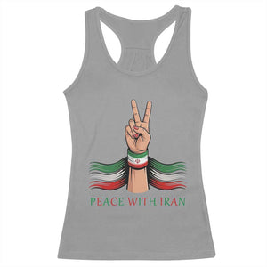 Peace With Iran Racerback Tank Top Support Iranian People For Peace TS12 Sport Gray Print Your Wear