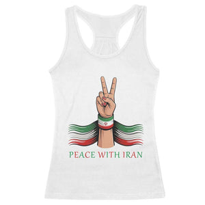 Peace With Iran Racerback Tank Top Support Iranian People For Peace TS12 White Print Your Wear