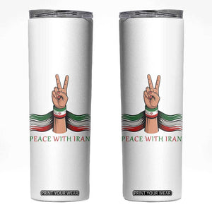 Peace With Iran Skinny Tumbler Support Iranian People For Peace TS12 White Print Your Wear