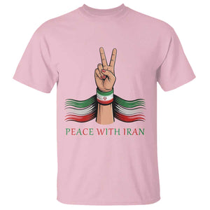 Peace With Iran T Shirt Support Iranian People For Peace TS12 Light Pink Print Your Wear