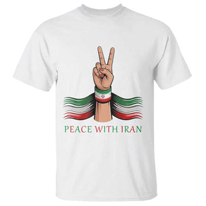 Peace With Iran T Shirt Support Iranian People For Peace TS12 White Print Your Wear
