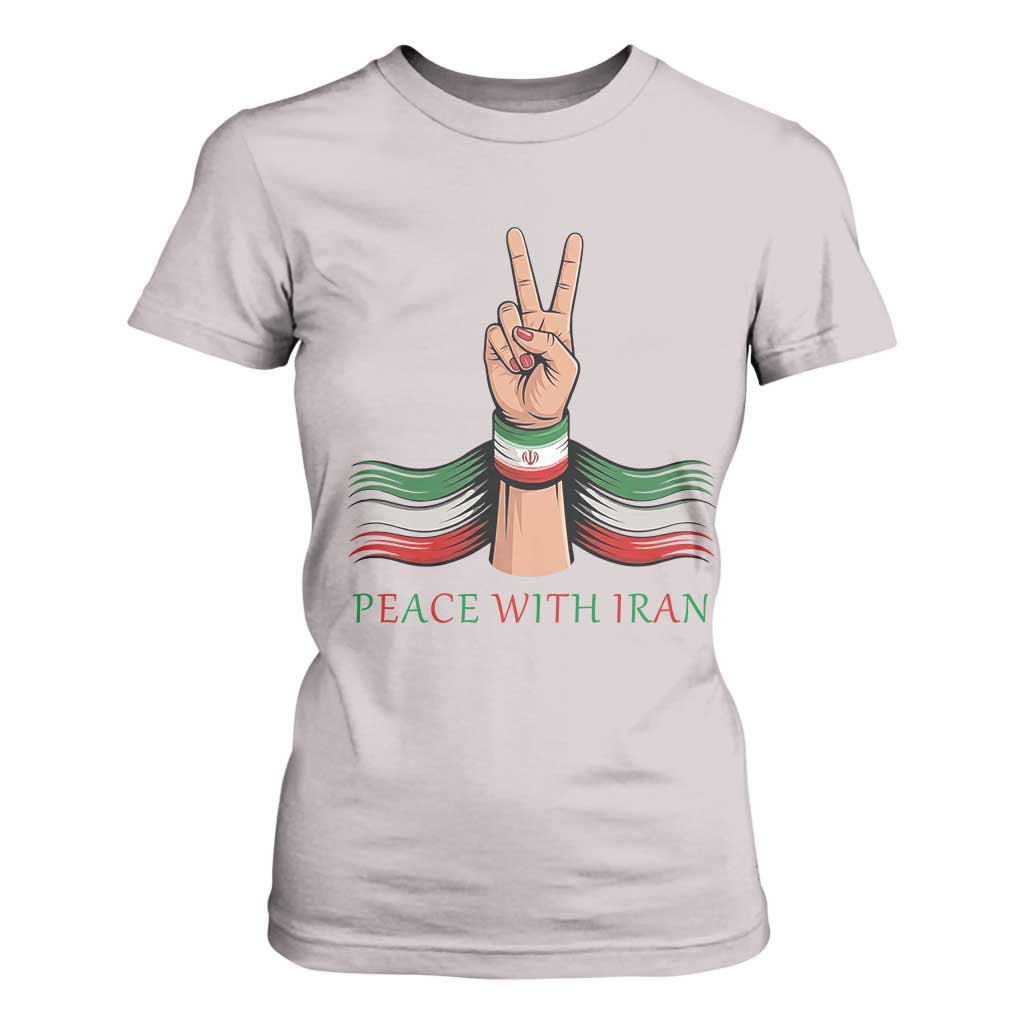 Peace With Iran T Shirt For Women Support Iranian People For Peace TS12 Ice Gray Print Your Wear