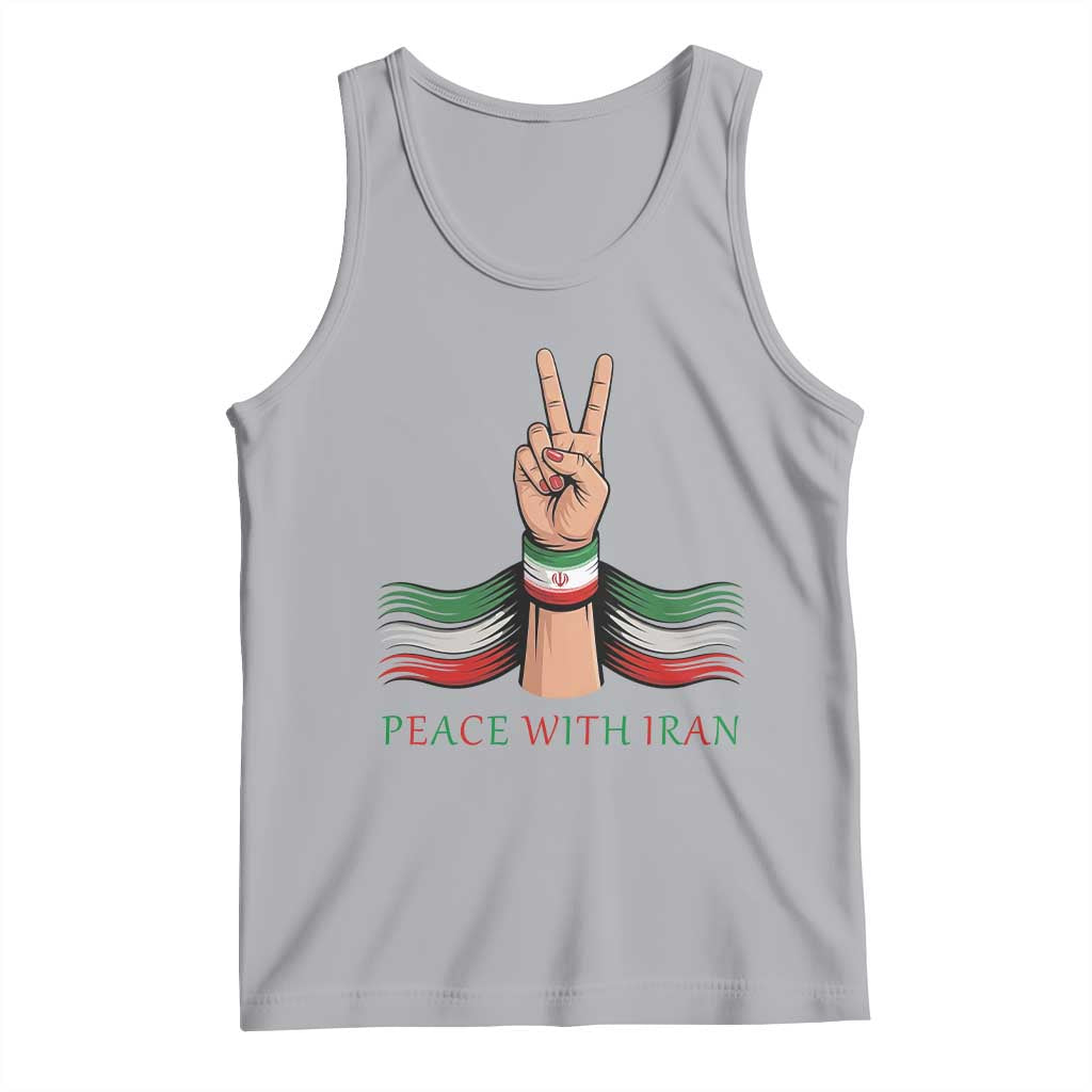 Peace With Iran Tank Top Support Iranian People For Peace TS12 Athletic Heather Print Your Wear