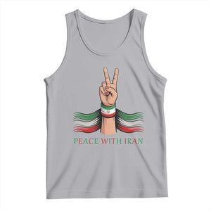 Peace With Iran Tank Top Support Iranian People For Peace TS12 Athletic Heather Print Your Wear