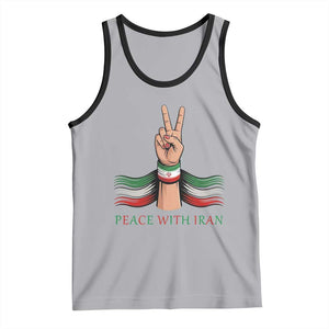 Peace With Iran Tank Top Support Iranian People For Peace TS12 Athletic Heather Black Print Your Wear