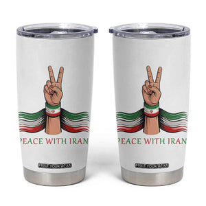 Peace With Iran Tumbler Cup Support Iranian People For Peace TS12 White Print Your Wear