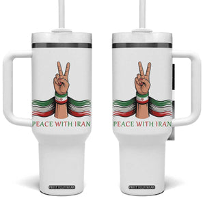 Peace With Iran Tumbler With Handle Support Iranian People For Peace TS12 One Size: 40 oz White Print Your Wear