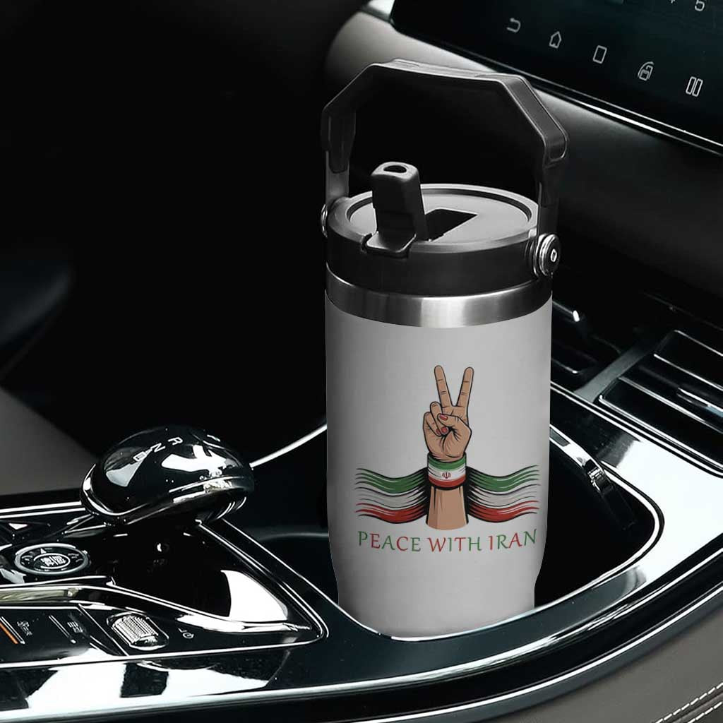 Peace With Iran Flip Straw Tumbler Support Iranian People For Peace TS12 Print Your Wear