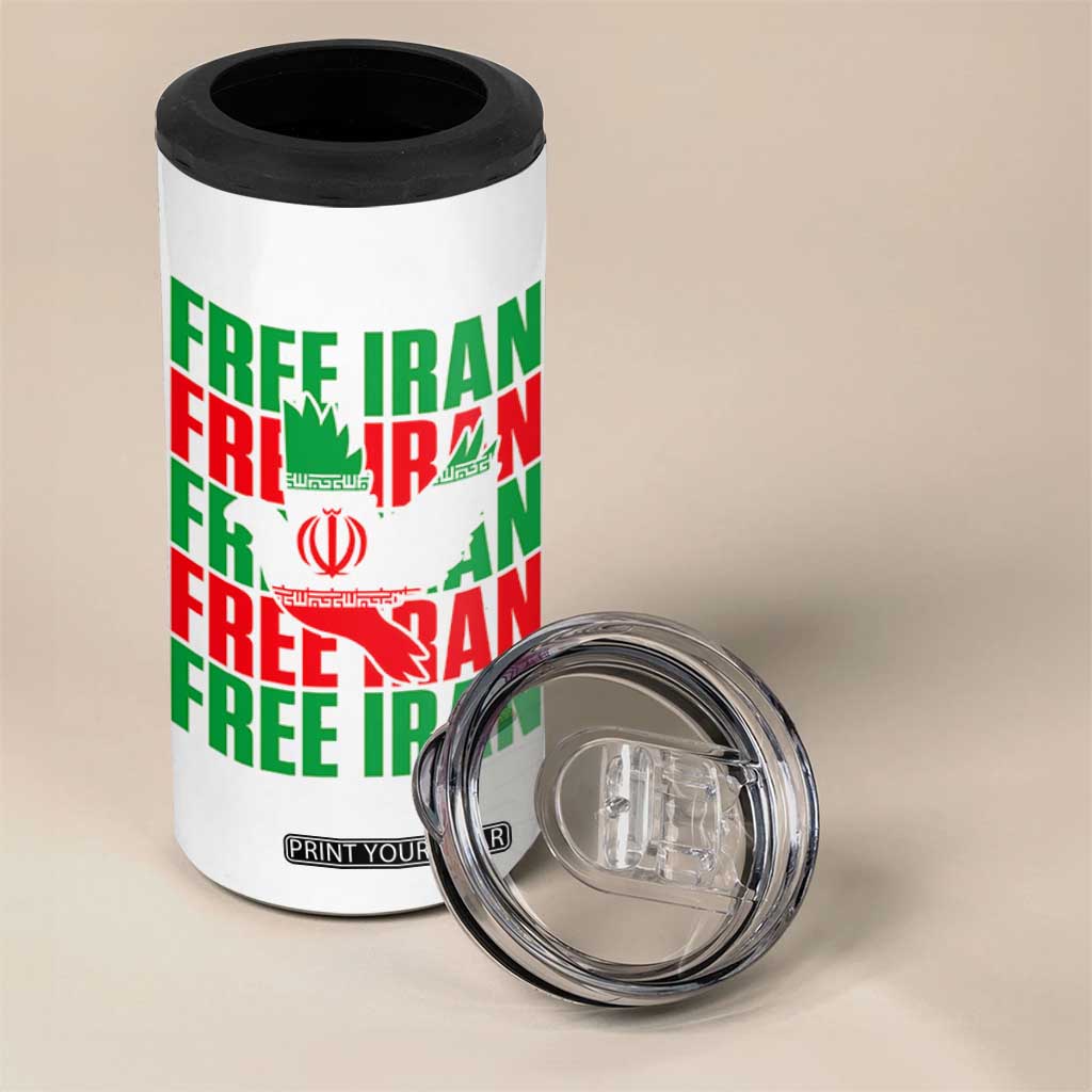 Freedom Dove Flag 4 in 1 Can Cooler Tumbler Peaceful Iran Support TS12 Print Your Wear