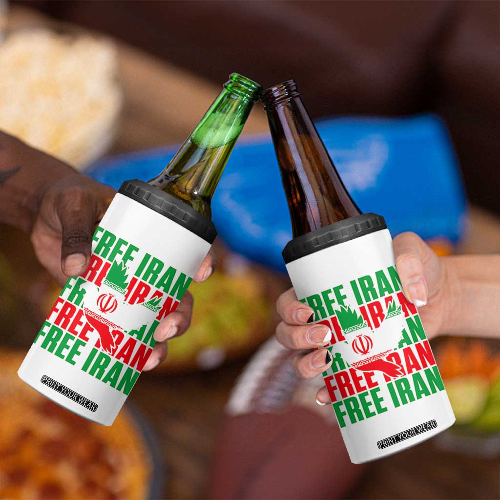 Freedom Dove Flag 4 in 1 Can Cooler Tumbler Peaceful Iran Support TS12 Print Your Wear