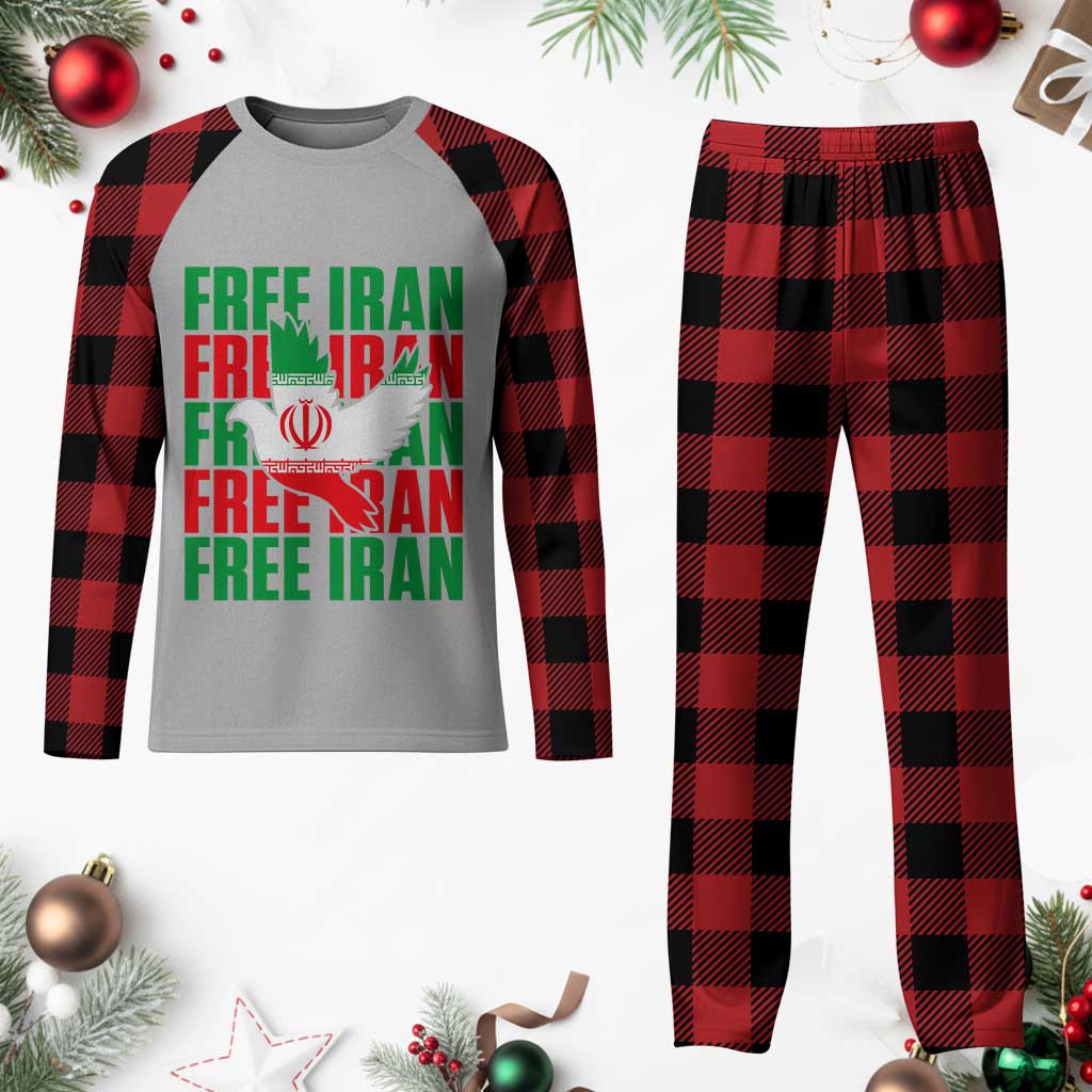 Freedom Dove Flag Plaid Pajama Set Peaceful Iran Support TS12 Buffalo Plaid Print Your Wear