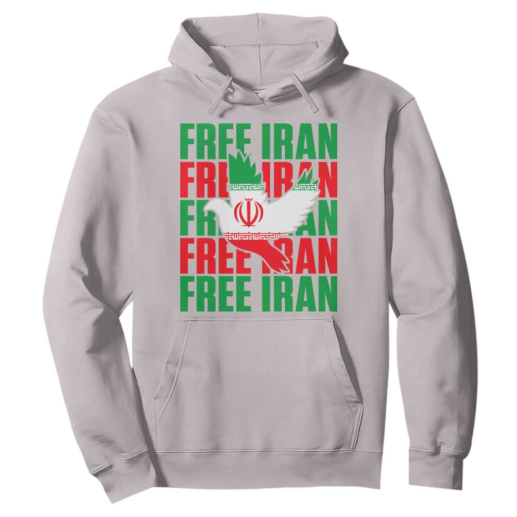 Freedom Dove Flag Hoodie Peaceful Iran Support TS12 Ice Gray Print Your Wear