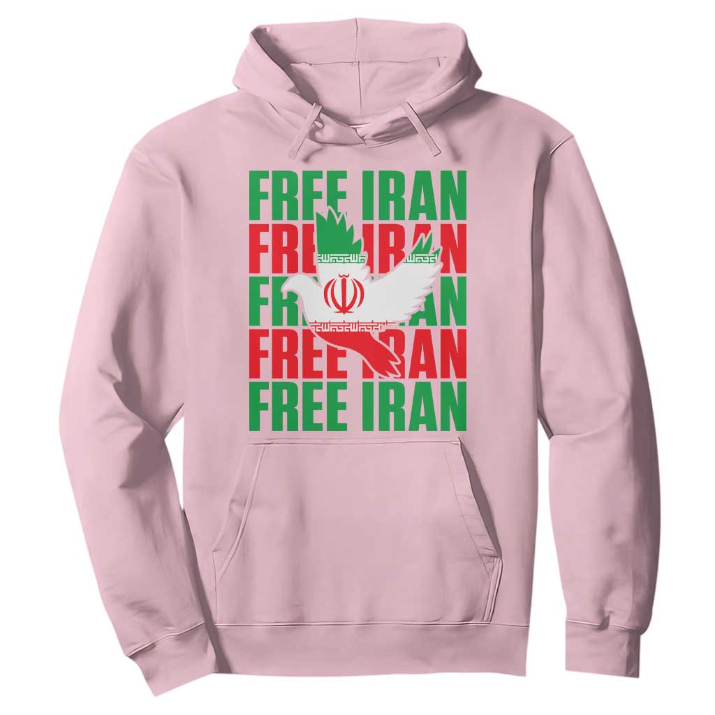 Freedom Dove Flag Hoodie Peaceful Iran Support TS12 Light Pink Print Your Wear