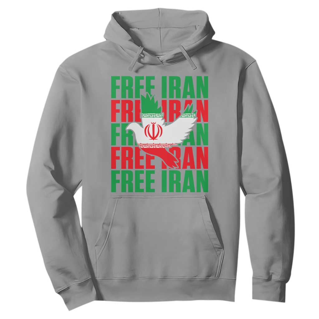 Freedom Dove Flag Hoodie Peaceful Iran Support TS12 Sport Gray Print Your Wear