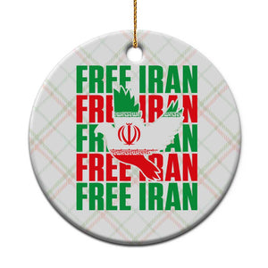 Freedom Dove Flag Ceramic Ornament Peaceful Iran Support TS12 1pc Christmas Plaid Print Your Wear