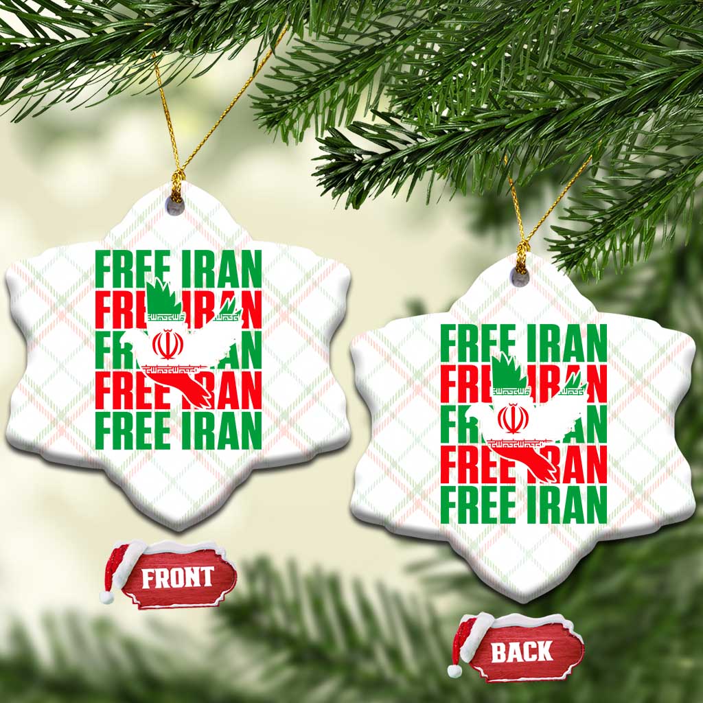 Freedom Dove Flag Ceramic Ornament Peaceful Iran Support TS12 Print Your Wear