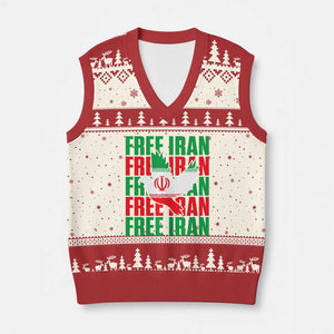 Freedom Dove Flag V-Neck Knit Sweater Vest Peaceful Iran Support TS12 Beige Red Print Your Wear