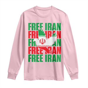 Freedom Dove Flag Long Sleeve Shirt Peaceful Iran Support TS12 Light Pink Print Your Wear
