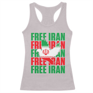 Freedom Dove Flag Racerback Tank Top Peaceful Iran Support TS12 Ice Gray Print Your Wear