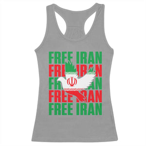 Freedom Dove Flag Racerback Tank Top Peaceful Iran Support TS12 Sport Gray Print Your Wear