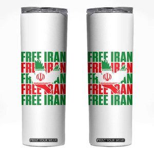 Freedom Dove Flag Skinny Tumbler Peaceful Iran Support TS12 White Print Your Wear