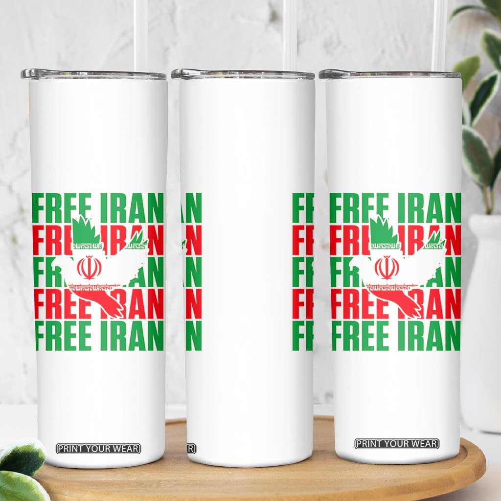 Freedom Dove Flag Skinny Tumbler Peaceful Iran Support TS12 Print Your Wear