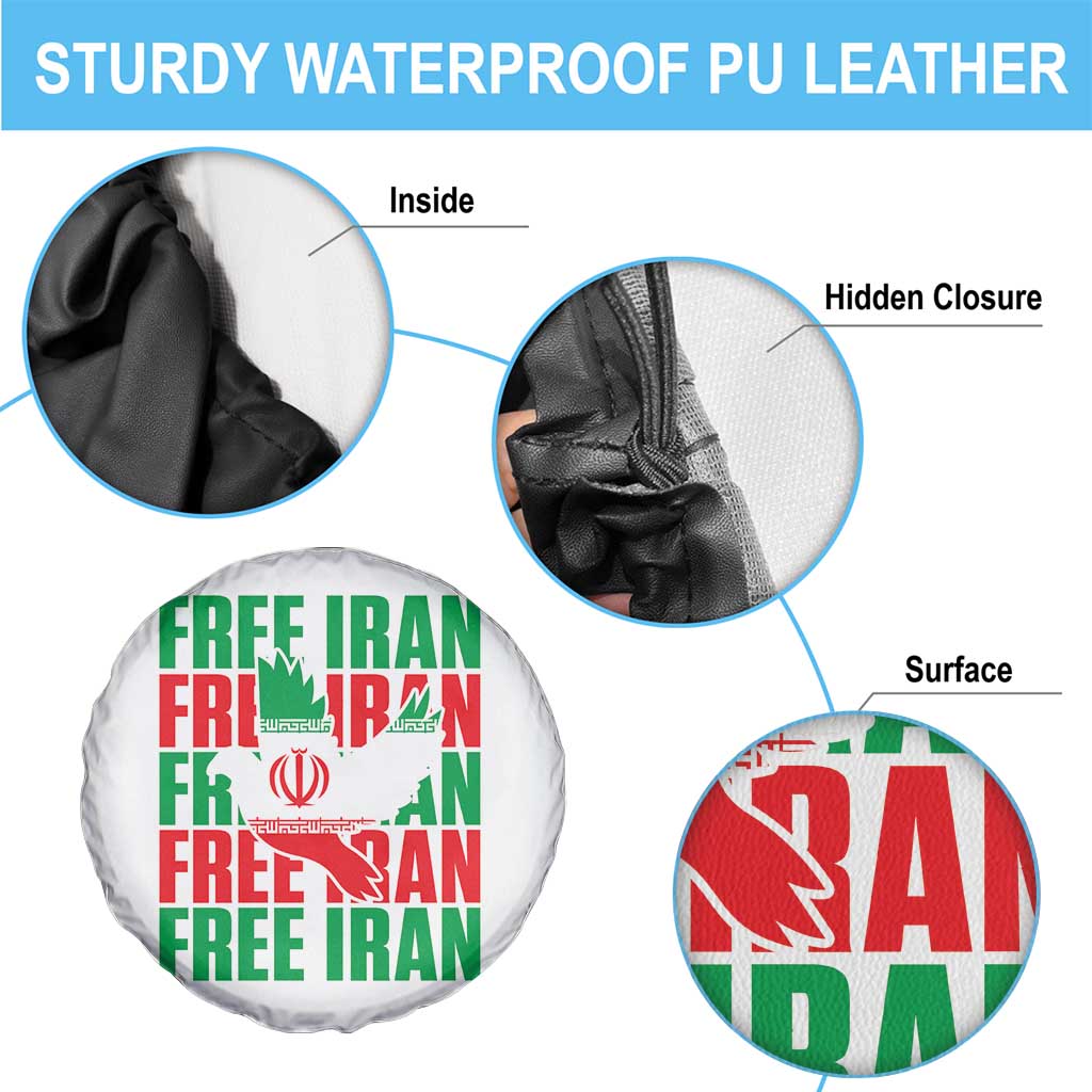 Freedom Dove Flag Spare Tire Cover Peaceful Iran Support TS12 Print Your Wear