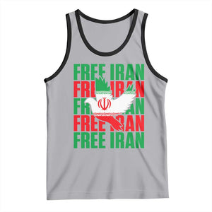 Freedom Dove Flag Tank Top Peaceful Iran Support TS12 Athletic Heather Black Print Your Wear