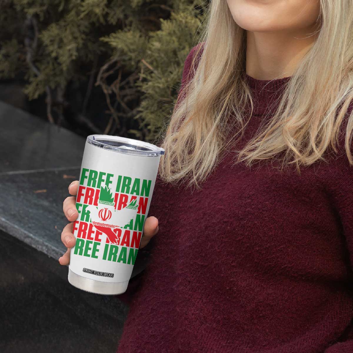 Freedom Dove Flag Tumbler Cup Peaceful Iran Support TS12 Print Your Wear