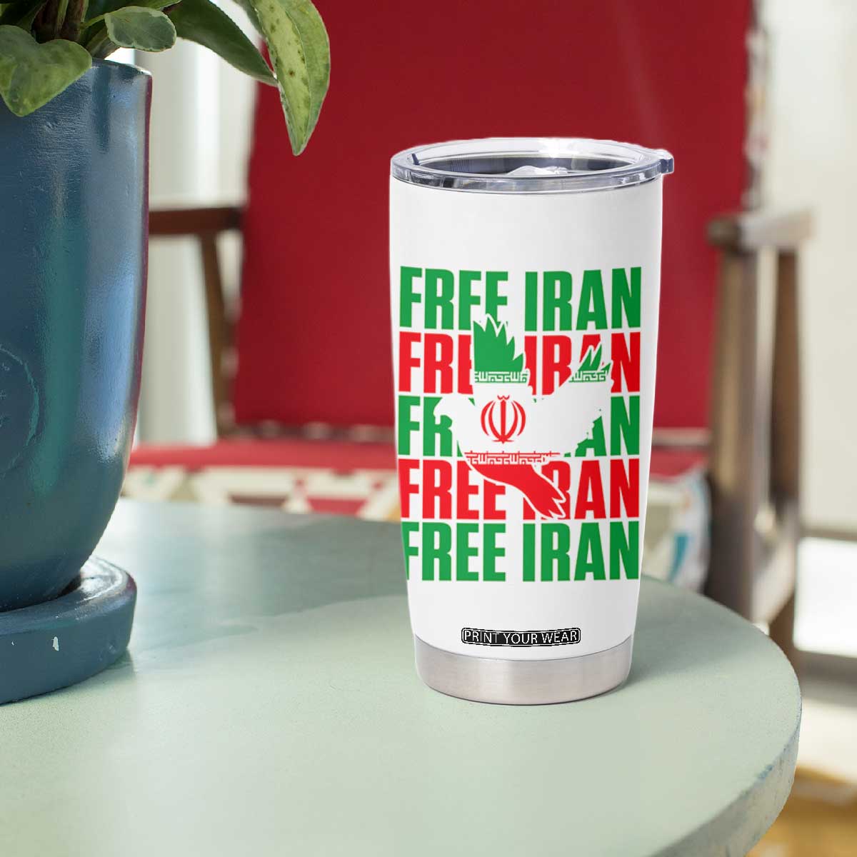 Freedom Dove Flag Tumbler Cup Peaceful Iran Support TS12 Print Your Wear