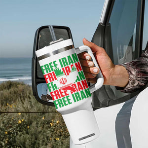 Freedom Dove Flag Tumbler With Handle Peaceful Iran Support TS12 Print Your Wear