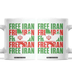 Freedom Dove Flag Coffee Mug Peaceful Iran Support TS12 White Print Your Wear